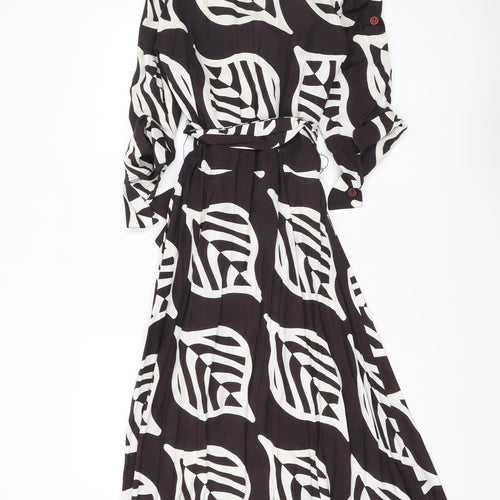 Long Tall Sally Womens Black White Zebra Midi Shirt Dress