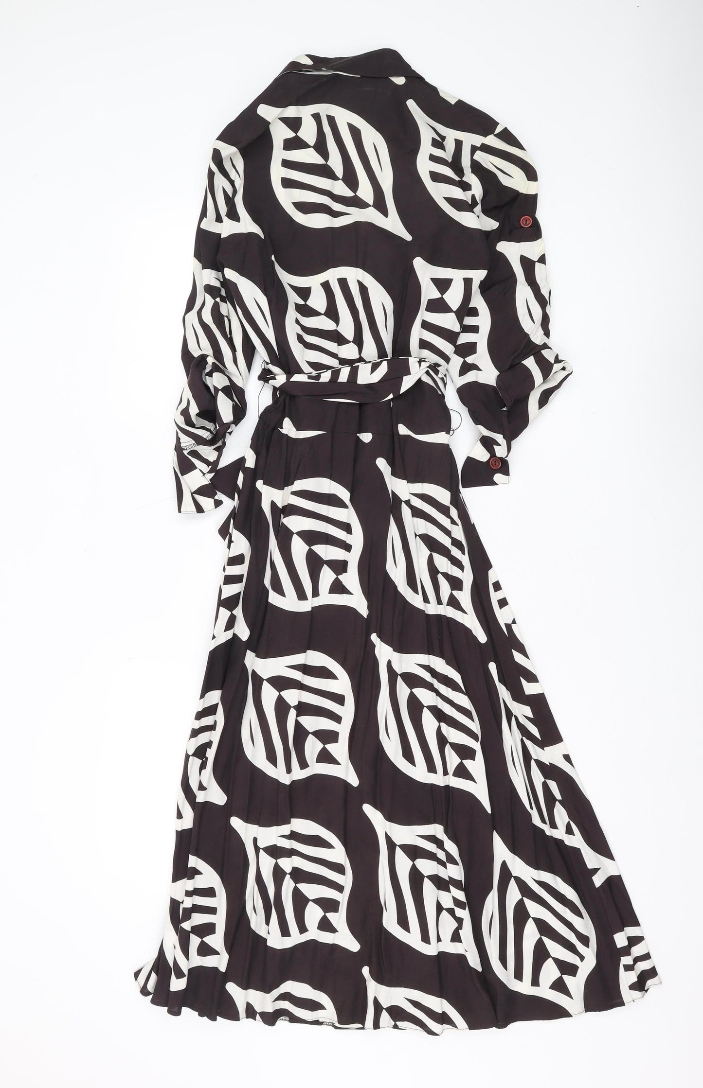 Long Tall Sally Womens Black White Zebra Midi Shirt Dress