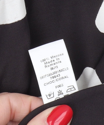 Long Tall Sally Womens Black White Zebra Midi Shirt Dress