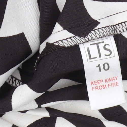 Long Tall Sally Womens Black White Zebra Midi Shirt Dress