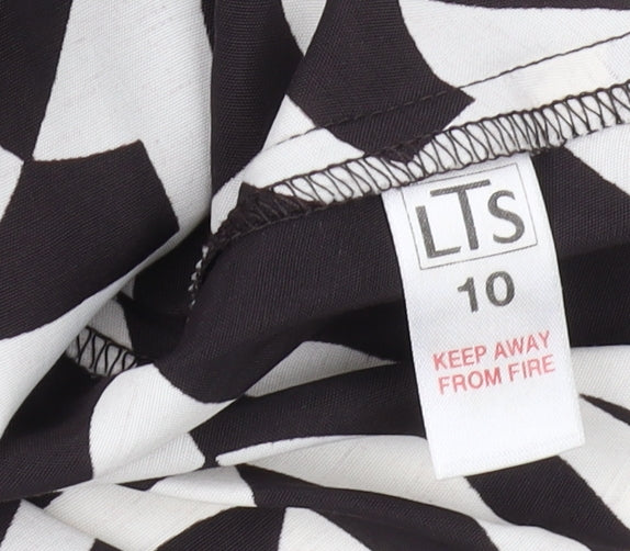 Long Tall Sally Womens Black White Zebra Midi Shirt Dress