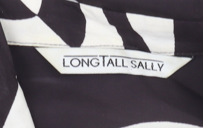 Long Tall Sally Womens Black White Zebra Midi Shirt Dress