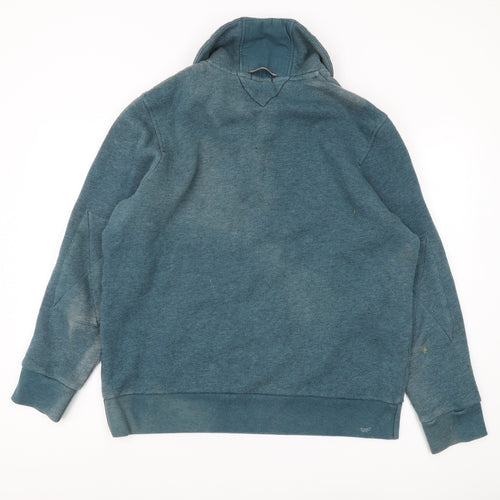 White Stuff Green Henley Sweatshirt, Men's L, Autumn/Winter