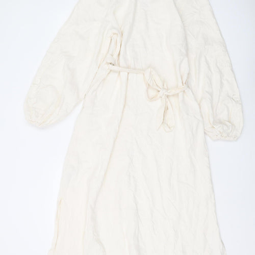 Marks and Spencer Women's Ivory Shirt Dress, Size 8