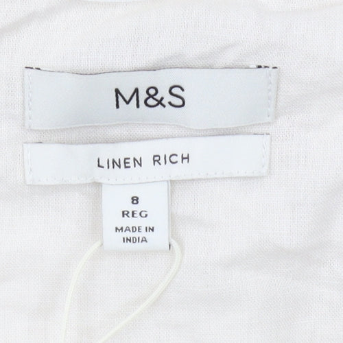 Marks and Spencer Women's Ivory Shirt Dress, Size 8
