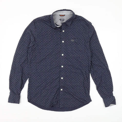 Dockers Men's Blue Slim Fit Button-Up Shirt S