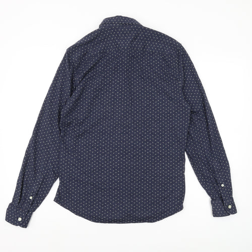 Dockers Men's Blue Slim Fit Button-Up Shirt S