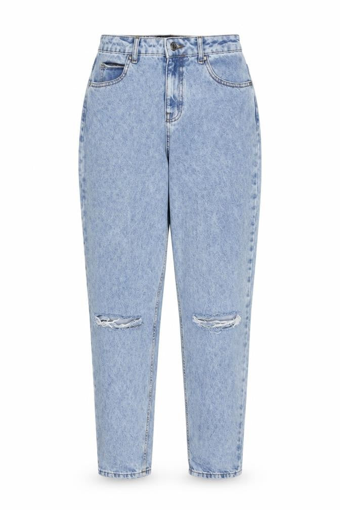 Front view of ASOS Design Women's Blue Mom Jeans, size 10, High Rise