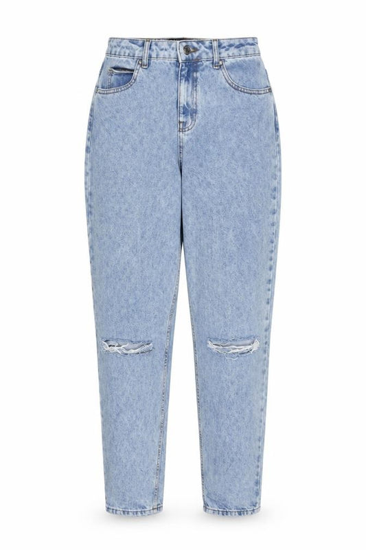 Front view of ASOS Design Women's Blue Mom Jeans, size 10, High Rise