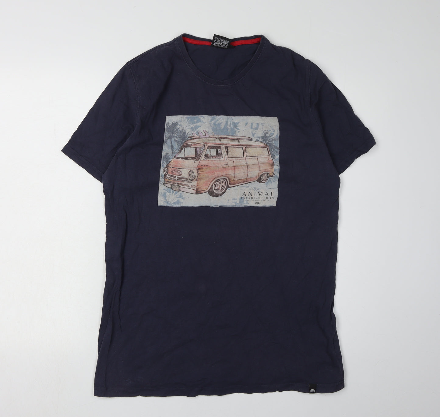 Animal Men's Blue Graphic Print T-Shirt, M