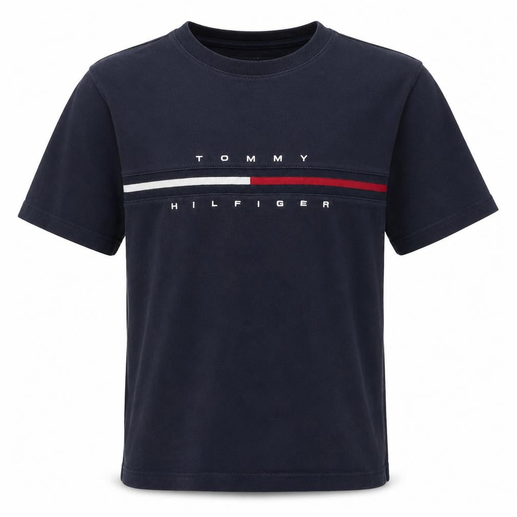 Front view of Tommy Hilfiger Men's Blue S Graphic T-Shirt