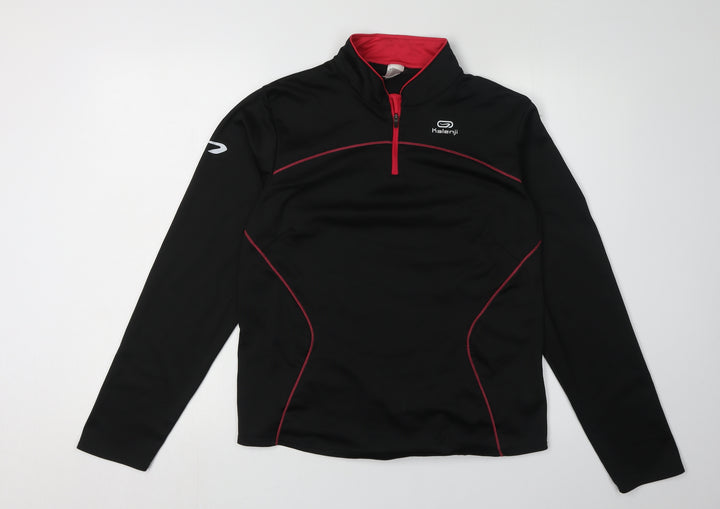 Decathlon Black Unisex Sweatshirt, Size 16, Active Henley
