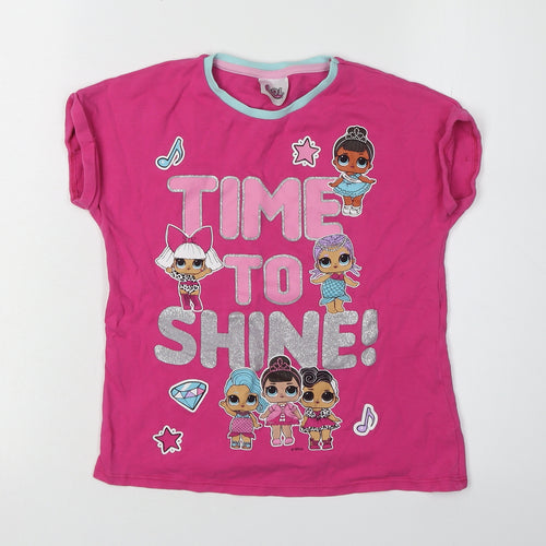LOL Surprise Girls Pink Glitter Graphic T-Shirt 7-8 Years