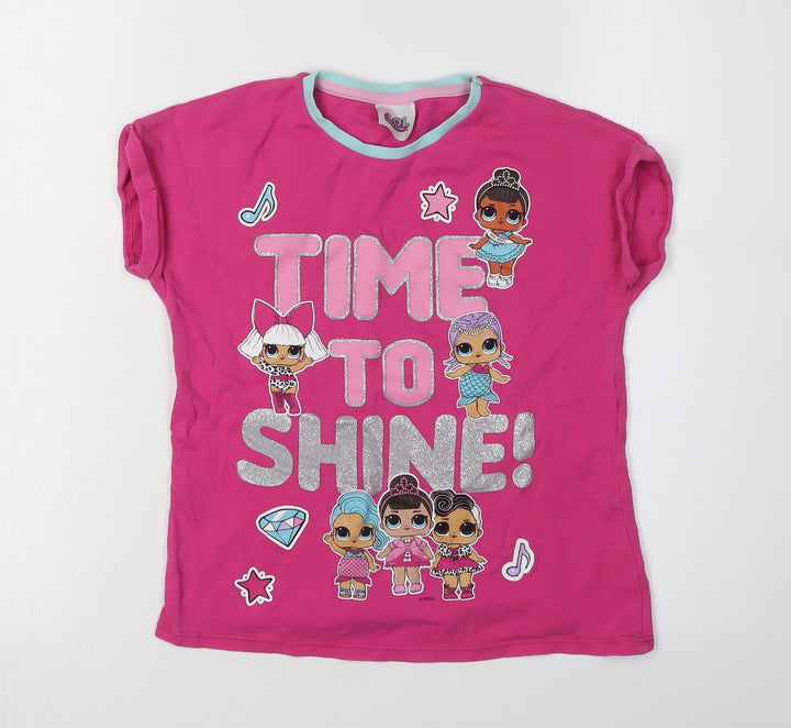 LOL Surprise Girls Pink Glitter Graphic T-Shirt 7-8 Years