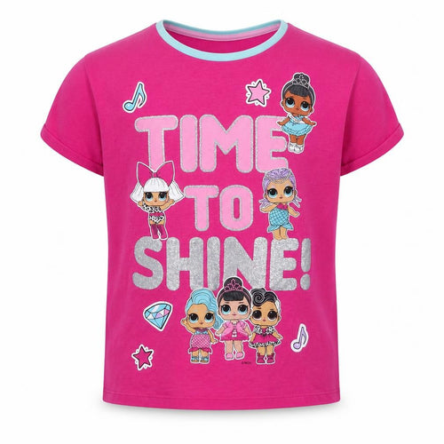 LOL Surprise Girls Pink Glitter Graphic T-Shirt 7-8 Years