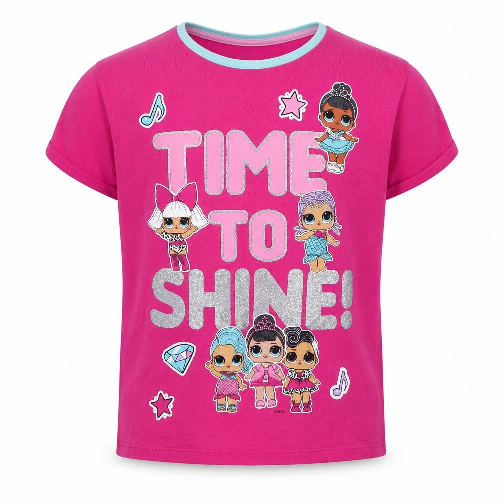 LOL Surprise Girls Pink Glitter Graphic T-Shirt 7-8 Years