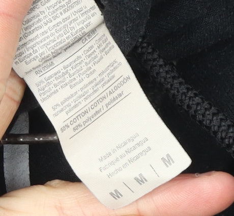 Unisex Black Pullover Hoodie, M, Band Graphic