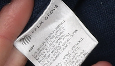 Palm Grove Men's Blue Vest, M, Cotton Blend, Casual