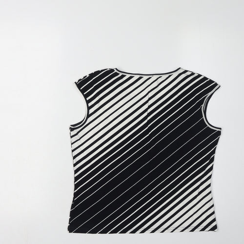 Roman Originals Womens Black Striped Tank Top S/M