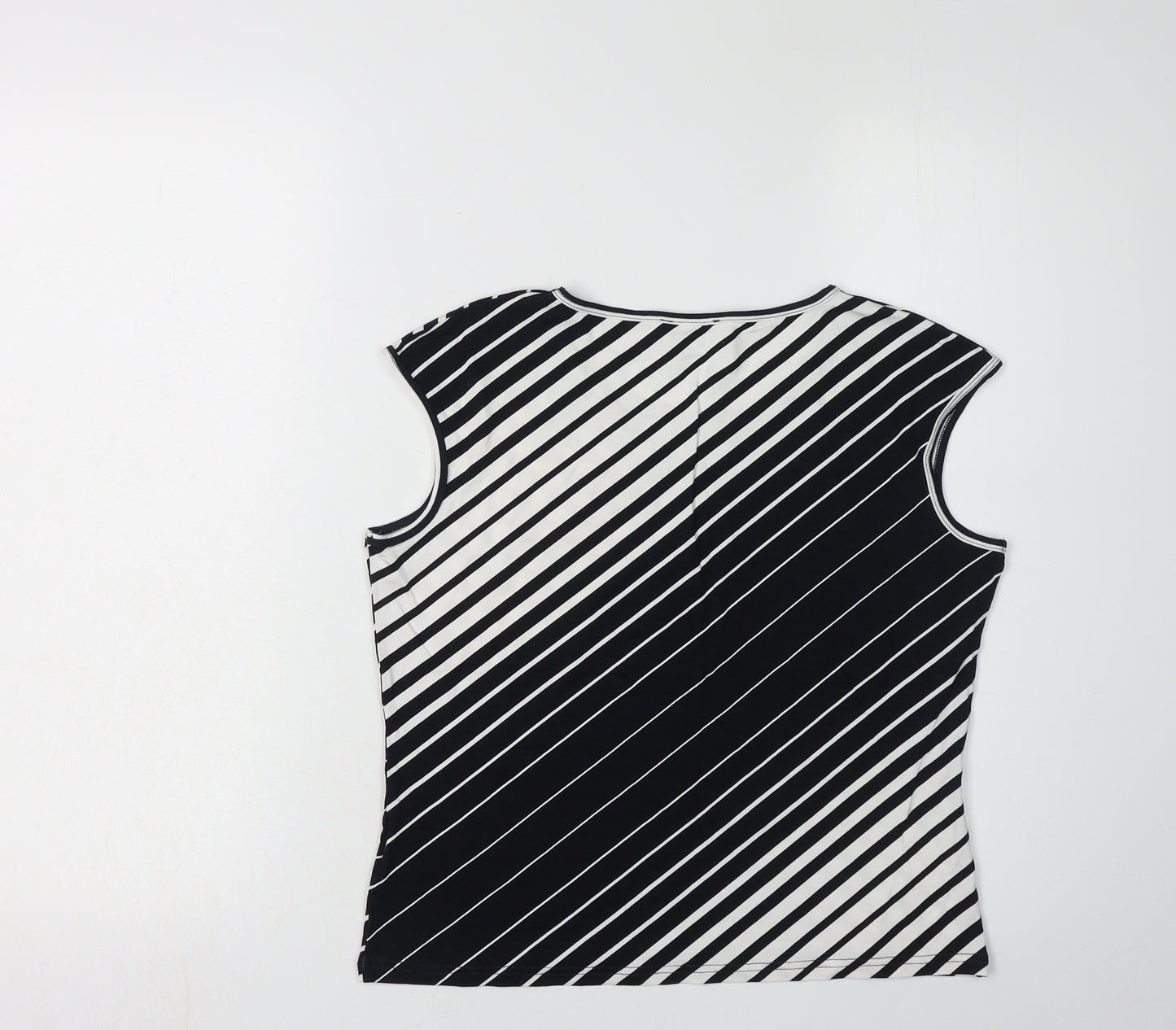 Roman Originals Womens Black Striped Tank Top S/M