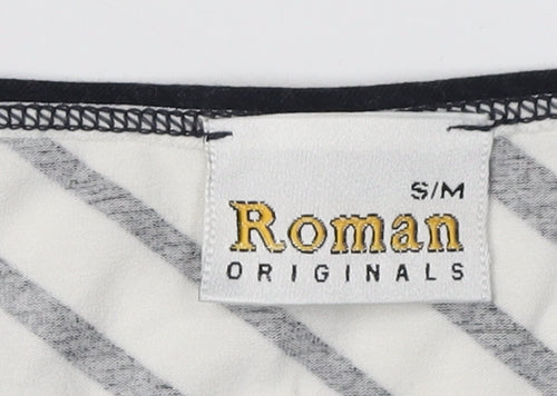 Roman Originals Womens Black Striped Tank Top S/M