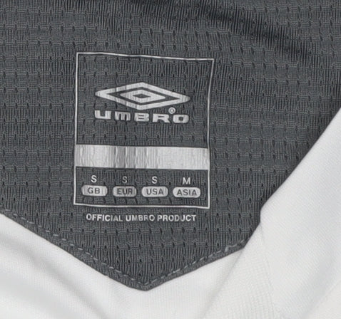 Umbro Men's White Jersey T-Shirt, Size S, Logo Accents