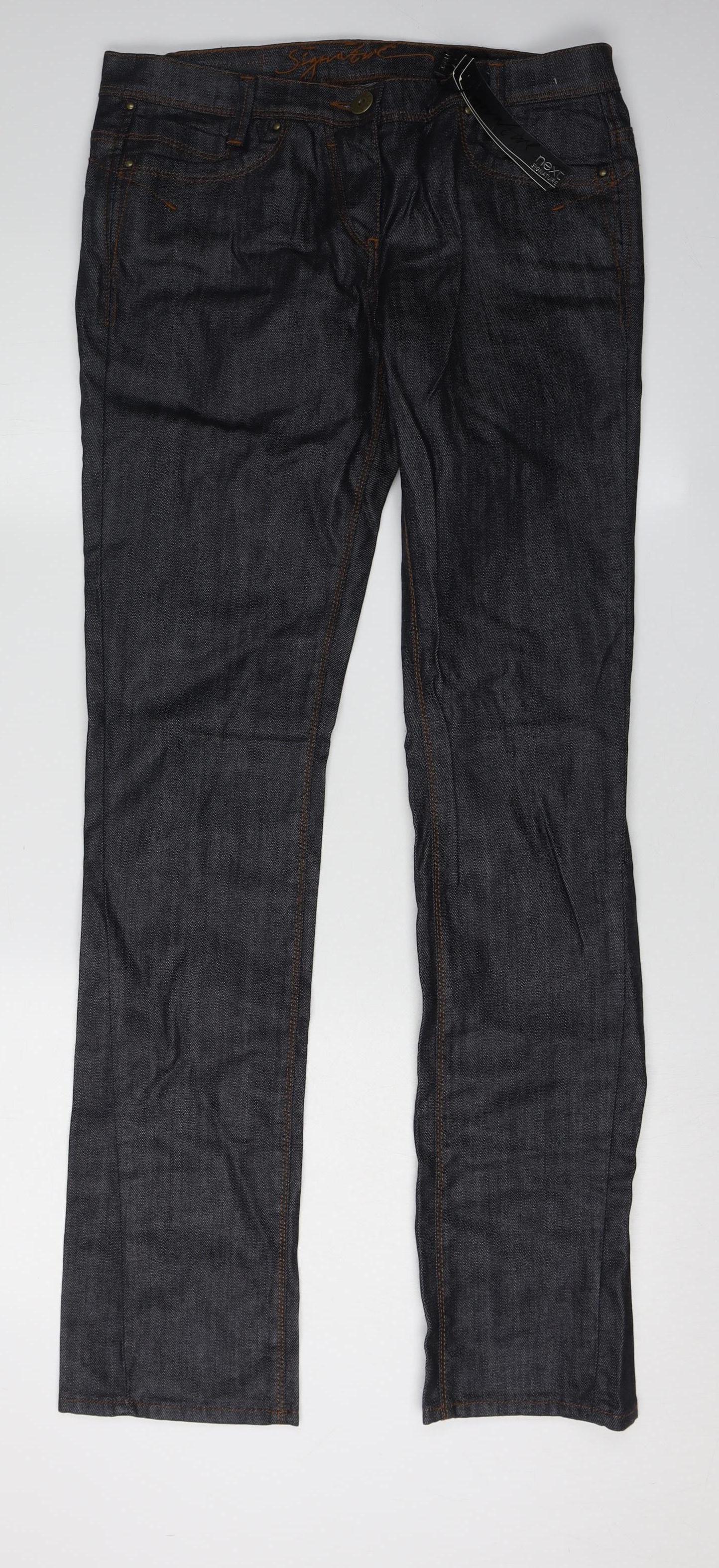 Next Women's Dark Blue Straight Jeans Size 12L