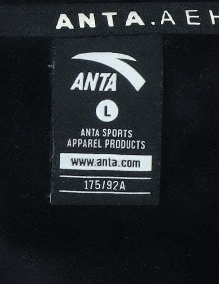 ANTA Men's Black Full Zip Hoodie L