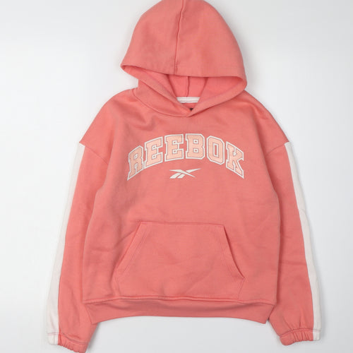 Reebok Girls Pink Hoodie, Size 11-12 Years, Pullover Style