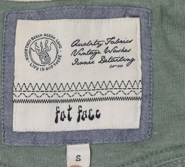 Fat Face Men's Green Full Zip Hoodie, Size S