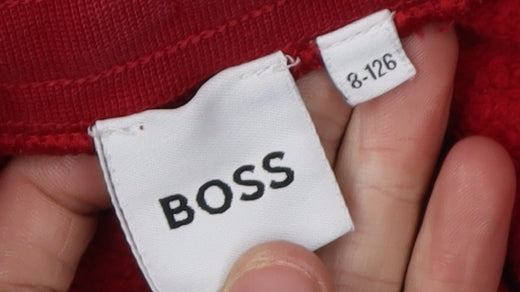 BOSS Boys Red Jogger Trousers Size 8