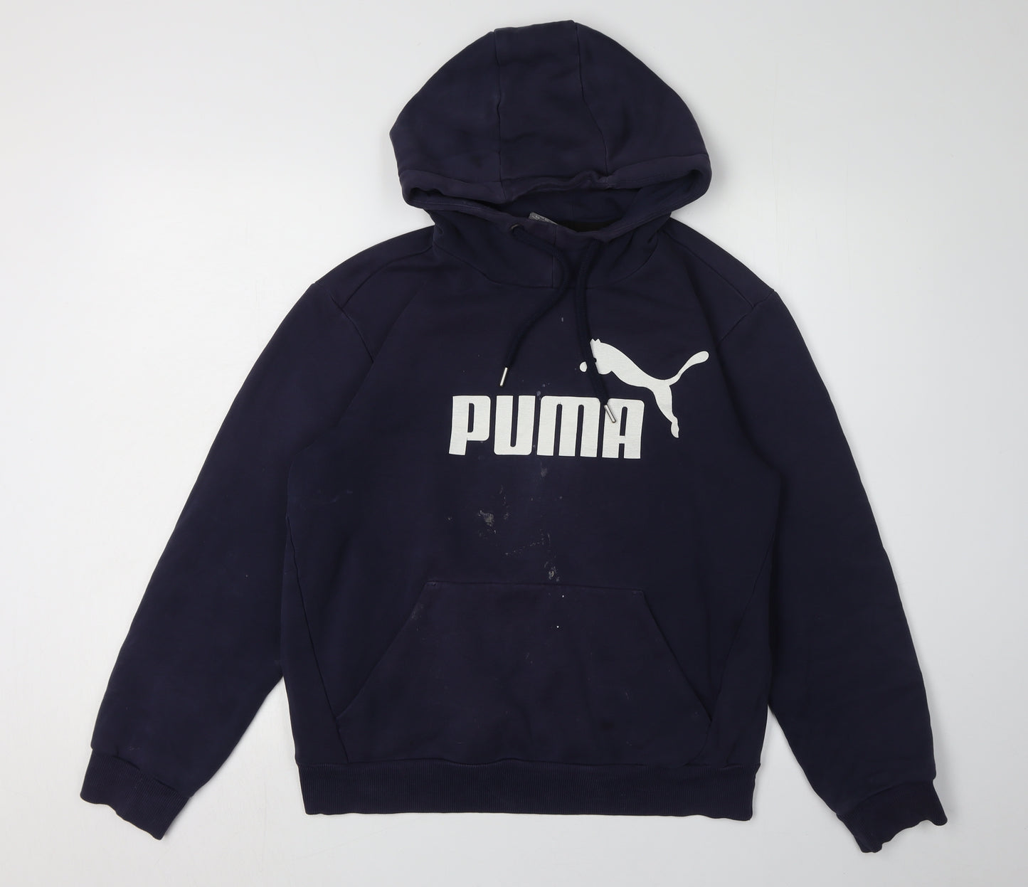 Puma Men's Blue Hoodie, Size S, Logo Accents