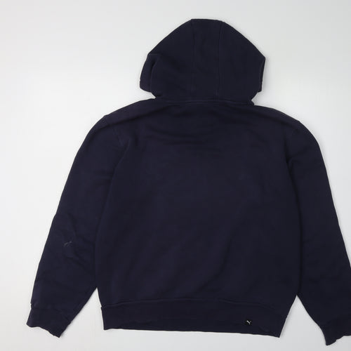 Puma Men's Blue Hoodie, Size S, Logo Accents