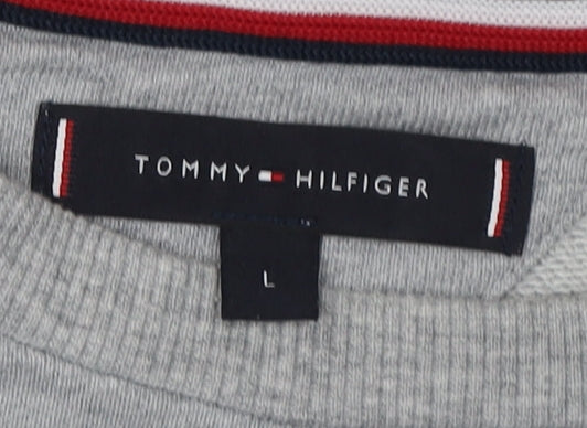 Tommy Hilfiger Grey Logo Pullover Sweatshirt L