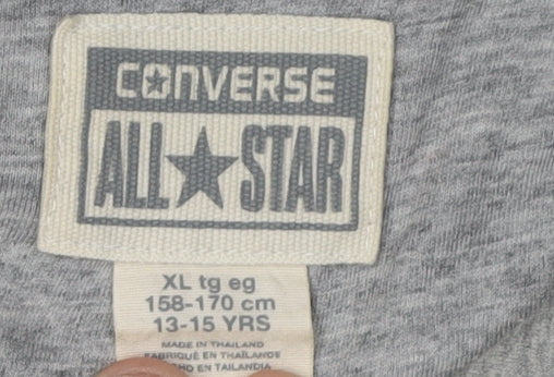 Converse Boys Grey Pullover Hoodie XL Crew Neck Logo