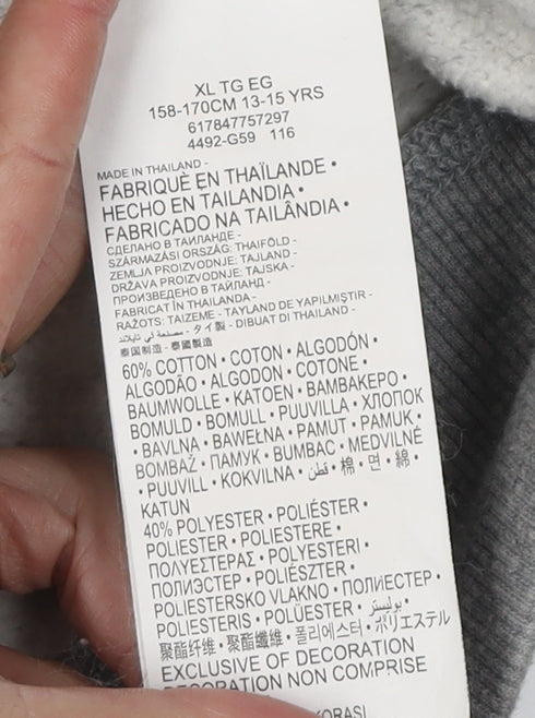 Converse Boys Grey Pullover Hoodie XL Crew Neck Logo