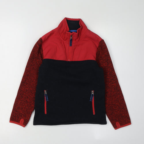 Boden Boys Red Black Colourblock Jacket 6-7 Years