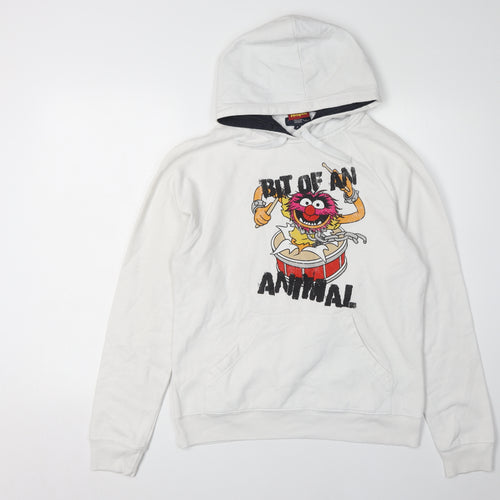 The Muppets Unisex White Graphic Pullover Hoodie S