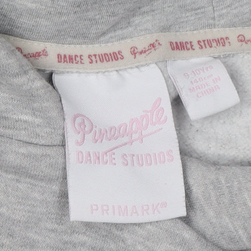 Pineapple Girls Grey Pullover Hoodie, Size 9-10 Years