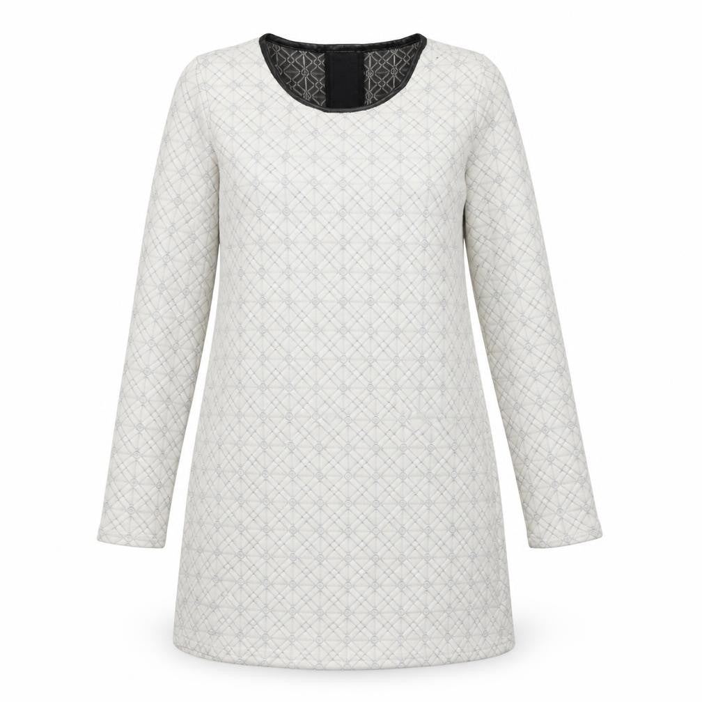 Front view of Vero Moda Women's Grey Geometric Shift Dress -, size 6