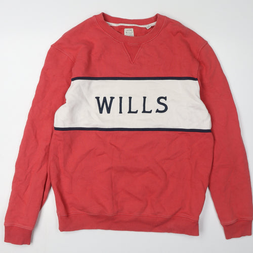 Jack Wills Men's Red Logo Sweatshirt, Size S