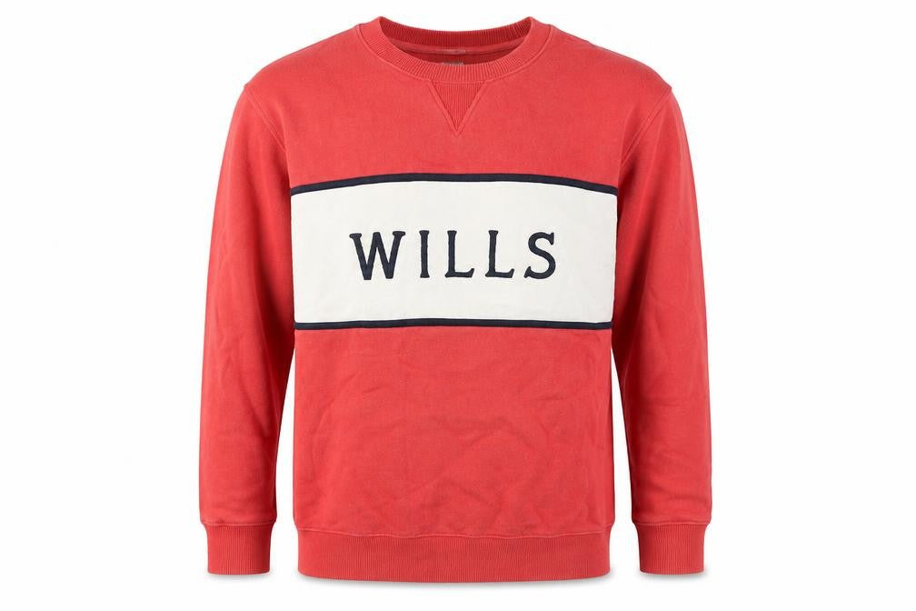 Front view of Jack Wills Men's Red Logo Sweatshirt, size S