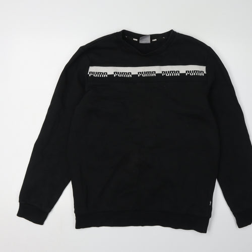 Puma Men's Black Sweatshirt Logo Graphic Pullover - M