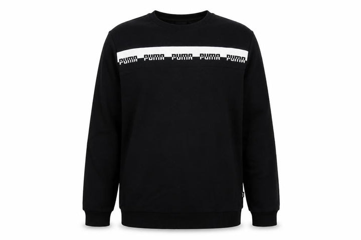 Front view of Puma Men's Black Sweatshirt Logo Graphic Pullover - M