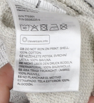 Unisex Grey Snoopy Sweatshirt, Size S, Peanuts Graphic