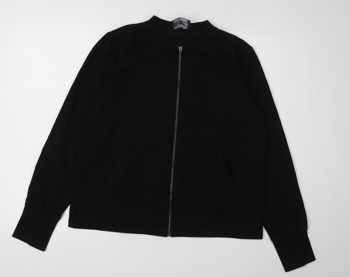 Club Moda Unisex Black XL Full Zip Hoodie with Rhinestones