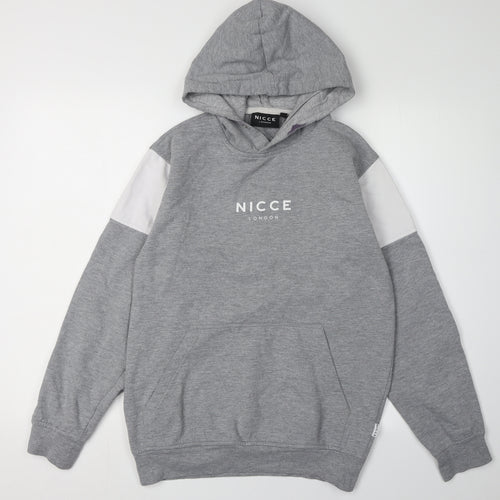 Nicce Men's Grey Pullover Hoodie - Medium, Stylish & Comfortable