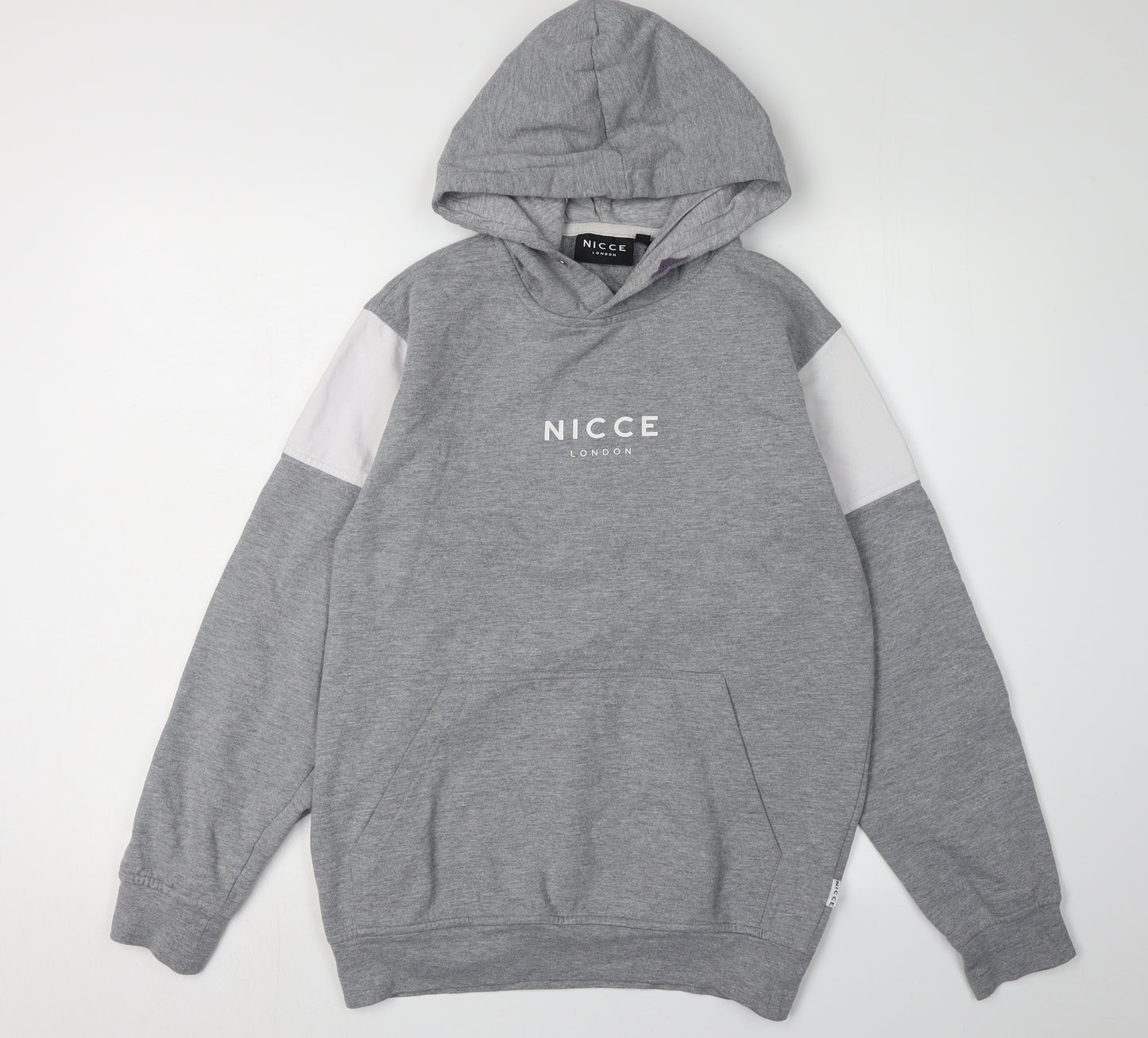 Nicce Men's Grey Pullover Hoodie - Medium, Stylish & Comfortable