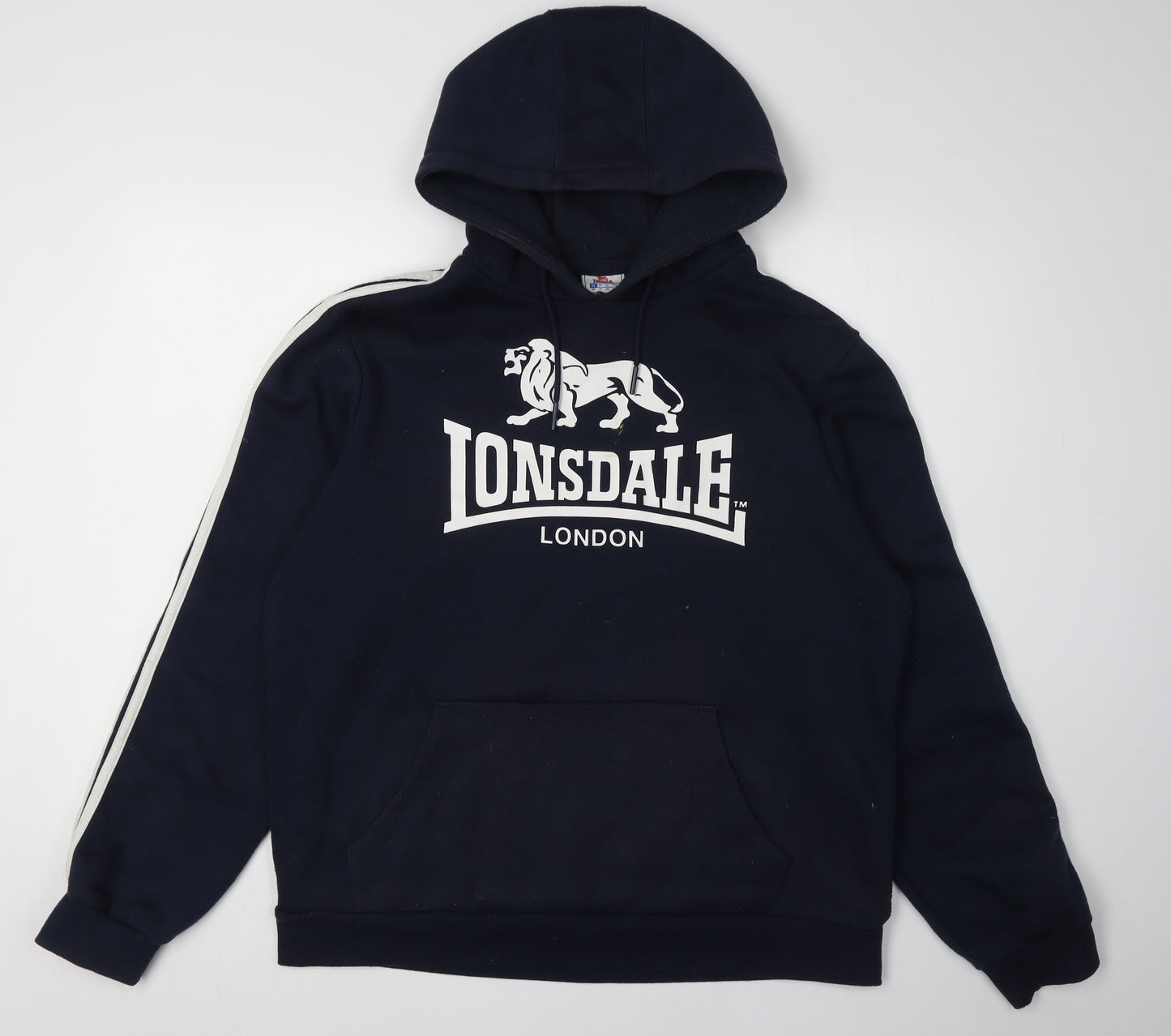 Lonsdale Men's Black XL Pullover Hoodie with Logo