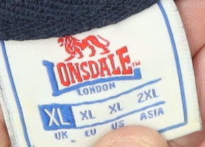 Lonsdale Men's Black XL Pullover Hoodie with Logo